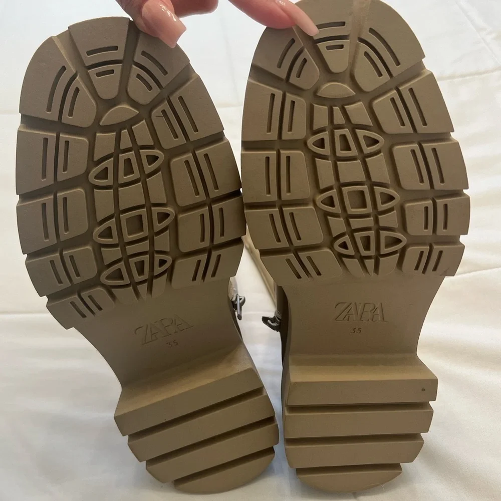 Zara Tan Rubber Boots - Picture 6 of 6
